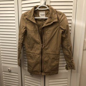 Madewell women brown jacket, full front zip, XXS